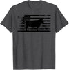 Funny Red Angus Rancher Gift for Cattle Lover USA American Flag - America Cow Red Angus Rancher T-Shirt - Dark Heather Grey