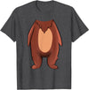 The Easy Costume Idea Shop Bear Halloween Costume Shirt - Brown Grizzly Bear T-Shirt - Dark Heather Grey