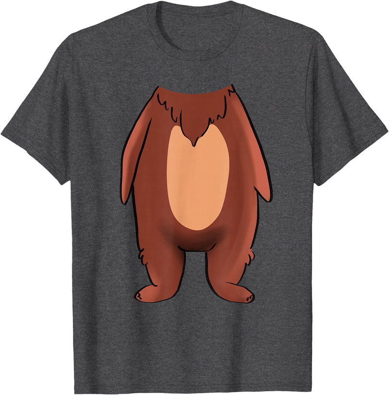 The Easy Costume Idea Shop Bear Halloween Costume Shirt - Brown Grizzly Bear T-Shirt - Dark Heather Grey