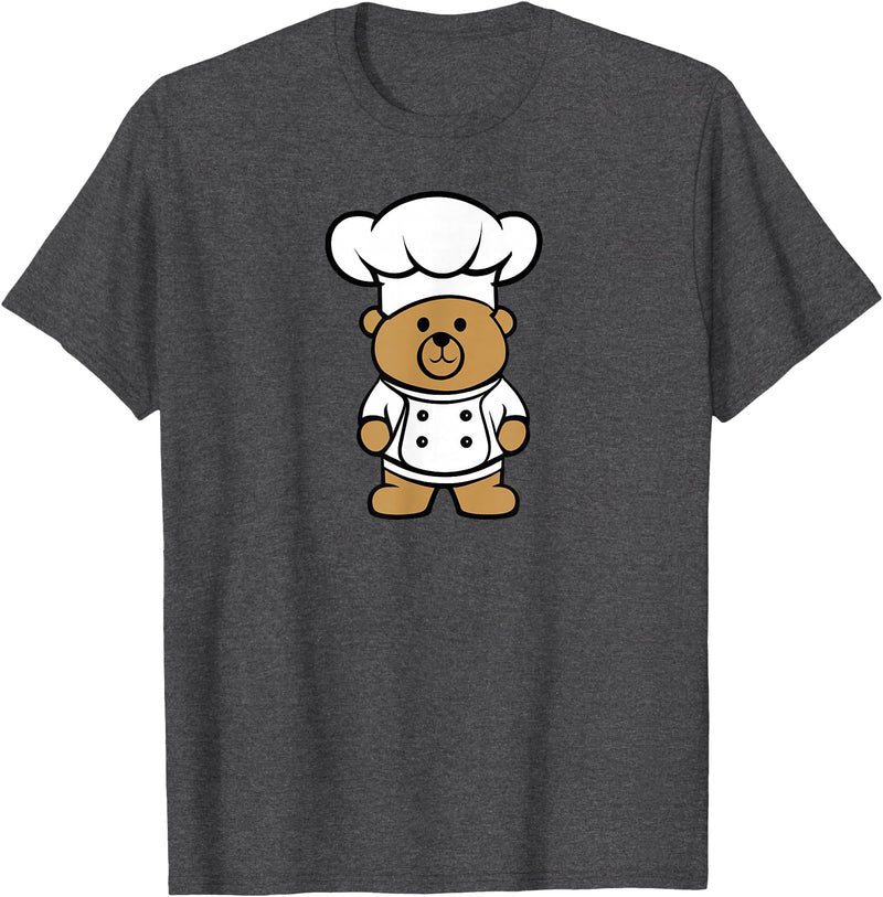 Bear In A Chef Hat - Cute Chef Bear Chef Bear - Cute Bear In A Chef's Hat Bear Chef T-Shirt - Dark Heather Grey