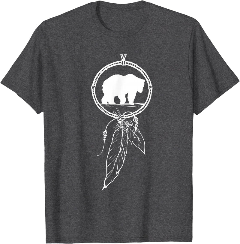 American Indian Shirts by CrushRetro Native American Dreamcatcher Bear Women Men Kids T-Shirt - Dark Heather Grey