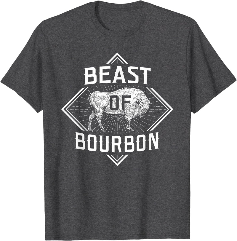 Bison Lover Shirts Beast Of Bourbon - American Bison Buffalo Lover Wildlife T-Shirt - Dark Heather Grey