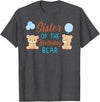 Family Birthday Bear Gifts Sister of The Birthday Boy Bear 1st Birthday Party Boy T-Shirt - Dark Heather Grey