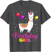 Birthday Llama Shirts Gift Cute Llama Shirt Party Animal Funny Gift for Birthday Girl T-Shirt - Dark Heather Grey