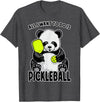 Grandio Design Cute Funny Animal Lover Gifts Panda Pickleball All I Want To Do Is Cute Funny Bear Player T-Shirt - Dark Heather Grey