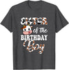 Love Family Matching Sister Of The Birthday Boy Cow Farm 1St Birthday Boy T-Shirt - Dark Heather Grey