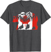 Polar Bear Canadian Flag Canada Day Maple Leaf Polar Bear Animal Canadian Flag Maple Leaf Nature Canada Day T-Shirt - Dark Heather Grey