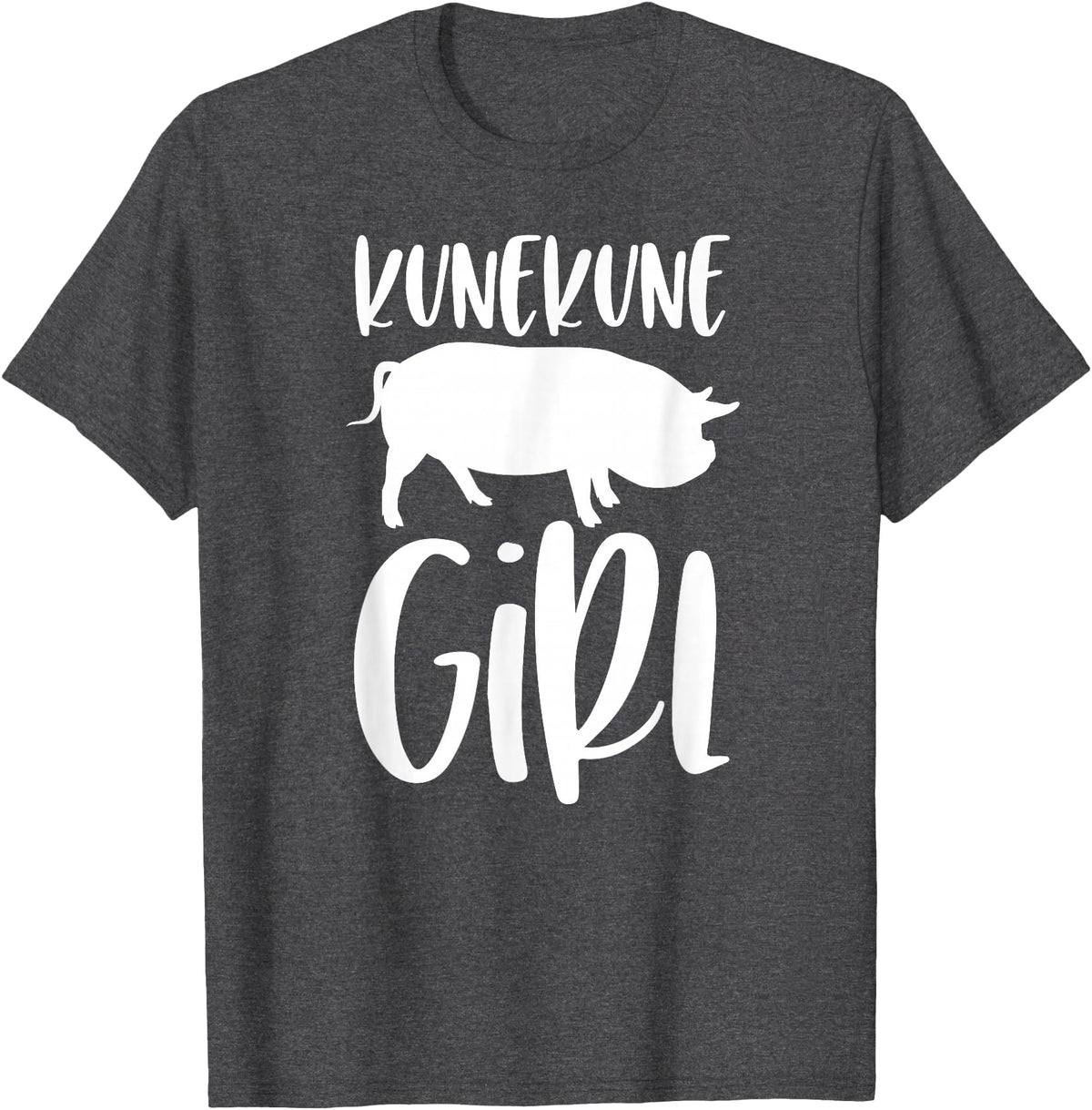 Angry Ant Graphics - Kunekune Pig Gifts Kune Kune Pig Gift for Women - Kunekune Girl T-Shirt - Dark Heather Grey