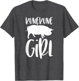 Angry Ant Graphics - Kunekune Pig Gifts Kune Kune Pig Gift for Women - Kunekune Girl T-Shirt - Dark Heather Grey