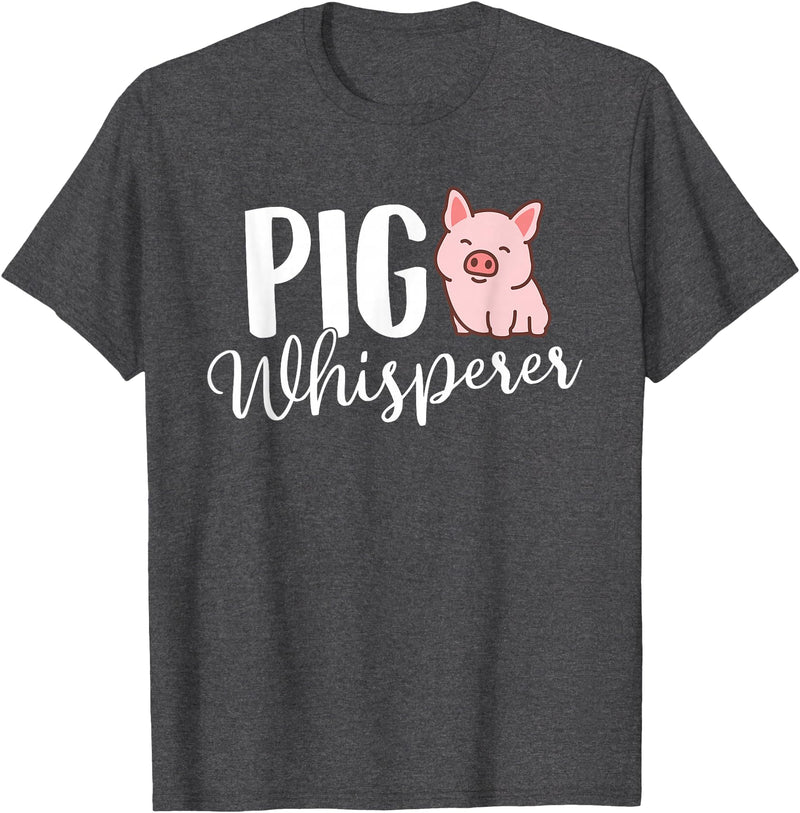 Funny Pig Lover Shirts Pig Whisperer - Pig Lover Pig Farming Piglet Farmer Farm T-Shirt Small - Dark Heather Grey