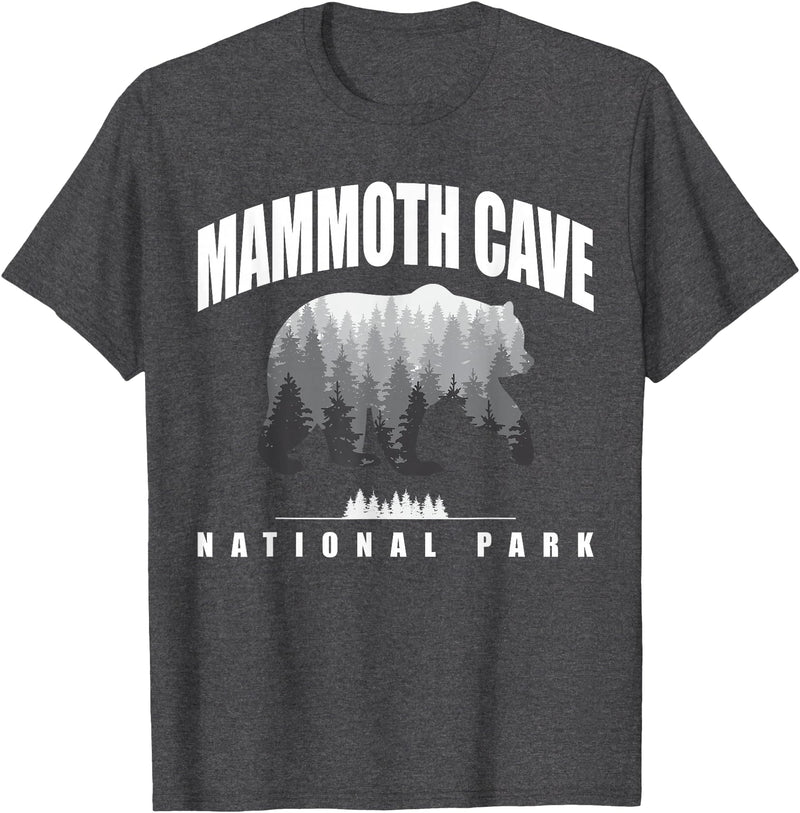 Mammoth Cave National Park USA Parks Mammoth Cave National Park Bear Souvenir US Parks T-Shirt - Dark Heather Grey