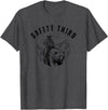 Exteevaganza Safety Third Cowboy Riding Bear Humorous Graphic T-Shirt - Dark Heather Grey