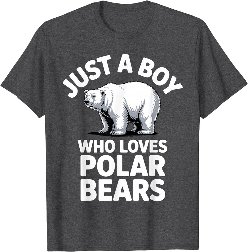 Polar Bear Gift Polar Bear Accessories & Stuff Cute Polar Bear Art for Boys Kids Men Arctic Polar Bear T-Shirt - Dark Heather Grey