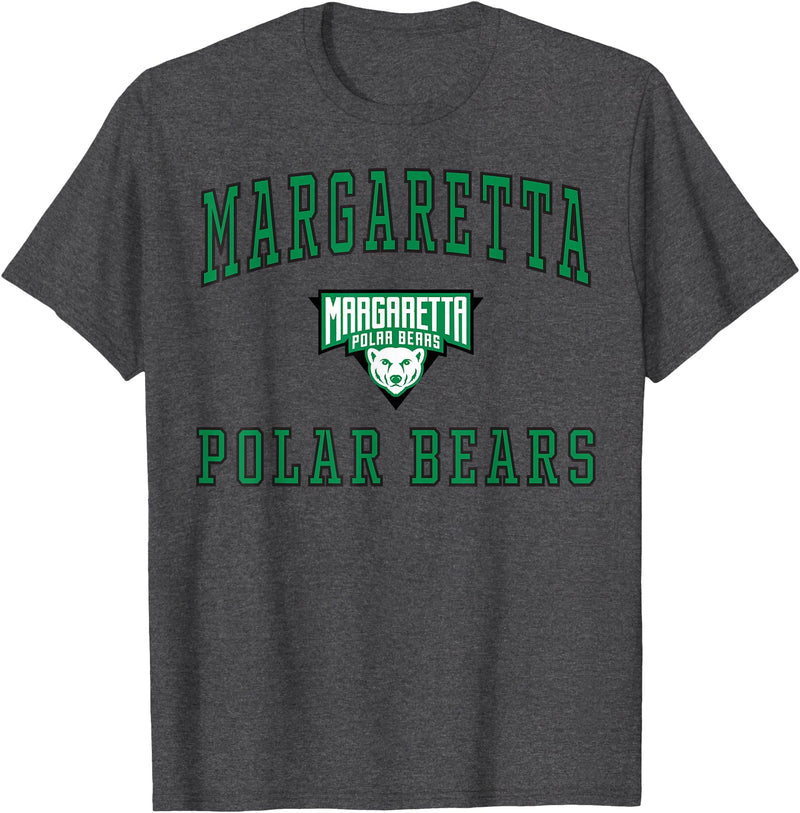 Official High School Fan Gear Margaretta High School Polar Bears T-Shirt C1 T-Shirt - Dark Heather Grey