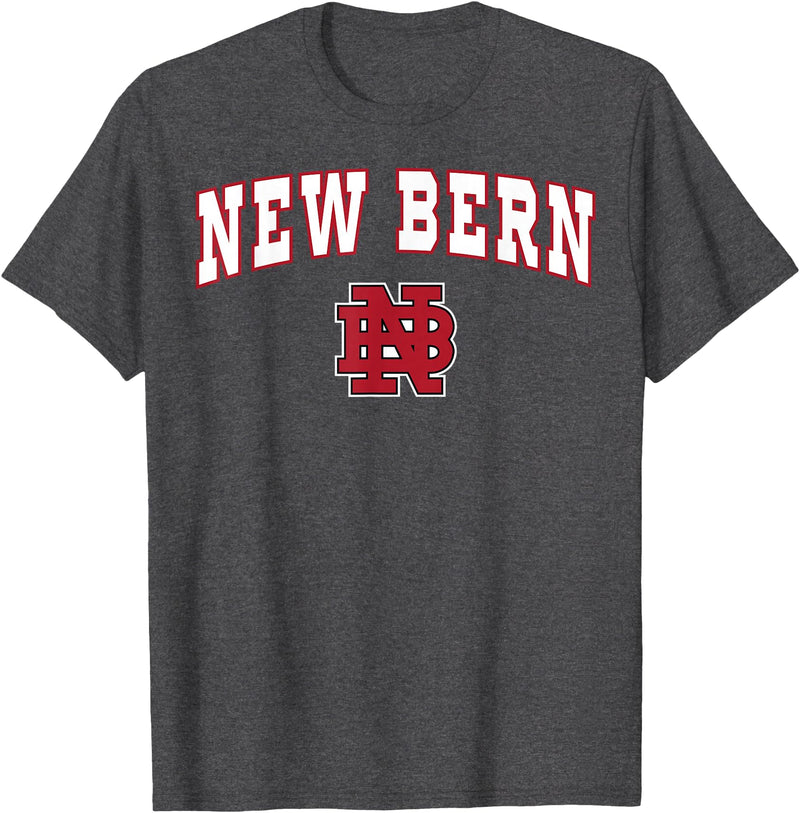 Official High School Fan Gear New Bern High School Bears T-Shirt C2 T-Shirt - Dark Heather Grey