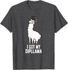 Funny Llamas Gifts LLama Graduation I Got My Dipllama Cute Llama T-Shirt - Dark Heather Grey