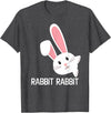 Rabbit First Day of the Month Good Luck Phrase T-Shirt in Dark Heather Grey