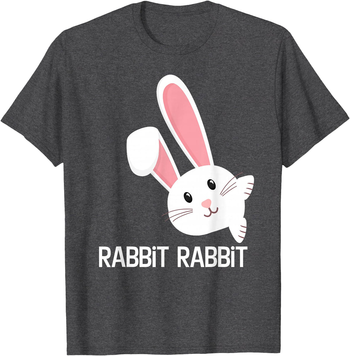 Rabbit First Day of the Month Good Luck Phrase T-Shirt in Dark Heather Grey