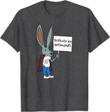 Obstaculos Son Oportunidades - Rabbit with Sign T-Shirt in Dark Heather Grey