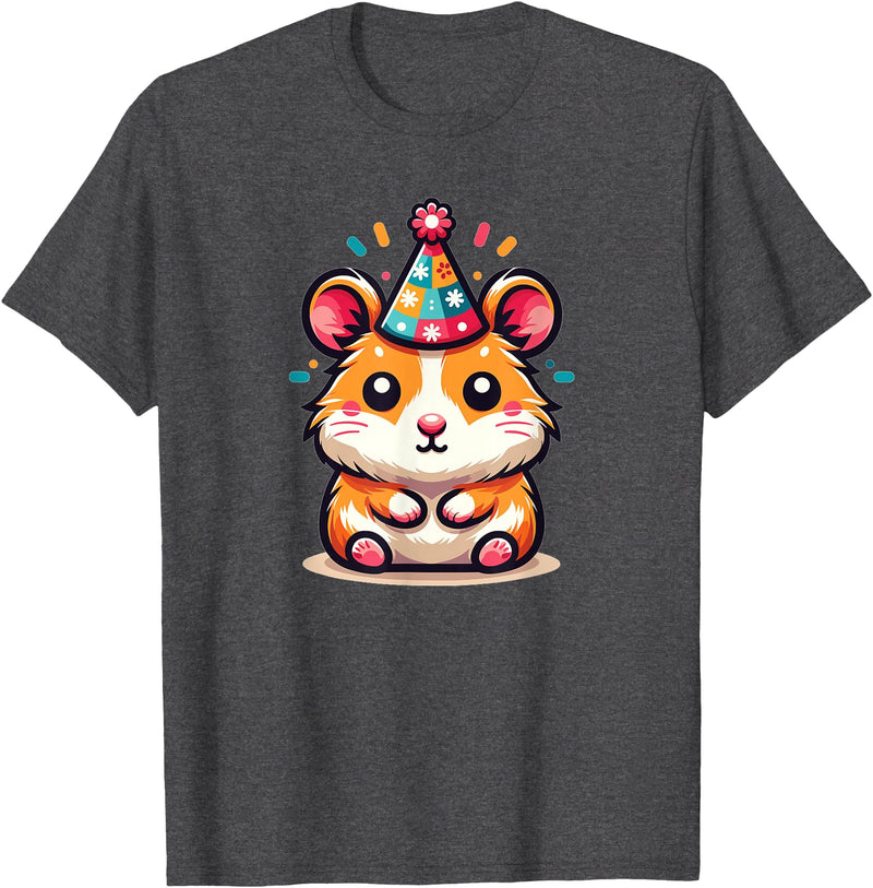 Birthday Hamster for Children Birthday Hamster T-Shirt - Dark Heather Grey