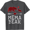 Funny Red Plaid Bear Matching Christmas Outfits Red Plaid Bear Christmas Pajama Mema Matching Family T-Shirt - Dark Heather Grey