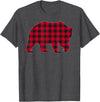 Christmas Family Matching Gift by AAM Red Plaid Bear Christmas Matching Buffalo Family Pajama T-Shirt - Dark Heather Grey