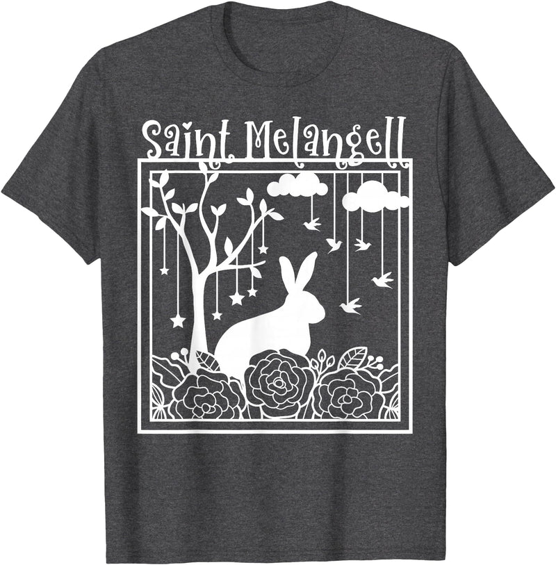 St Melangell Hares Rabbit Owner Catholic T-Shirt in Dark Heather Grey
