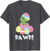 Easter Egg Hunter Dinosaur Dino Easter T-Rex Rabbit Bunny T-Shirt in Dark Heather Grey