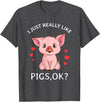 Cute Pig Co. I Just Really Like Pigs Okay Hog Lover Cute Farmer T-Shirt - Dark Heather Grey