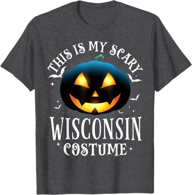 99 Gifts Halloween Matching Group Costume Pajamas Wisconsin Halloween Matching Pajama Costume T-Shirt - Dark Heather Grey