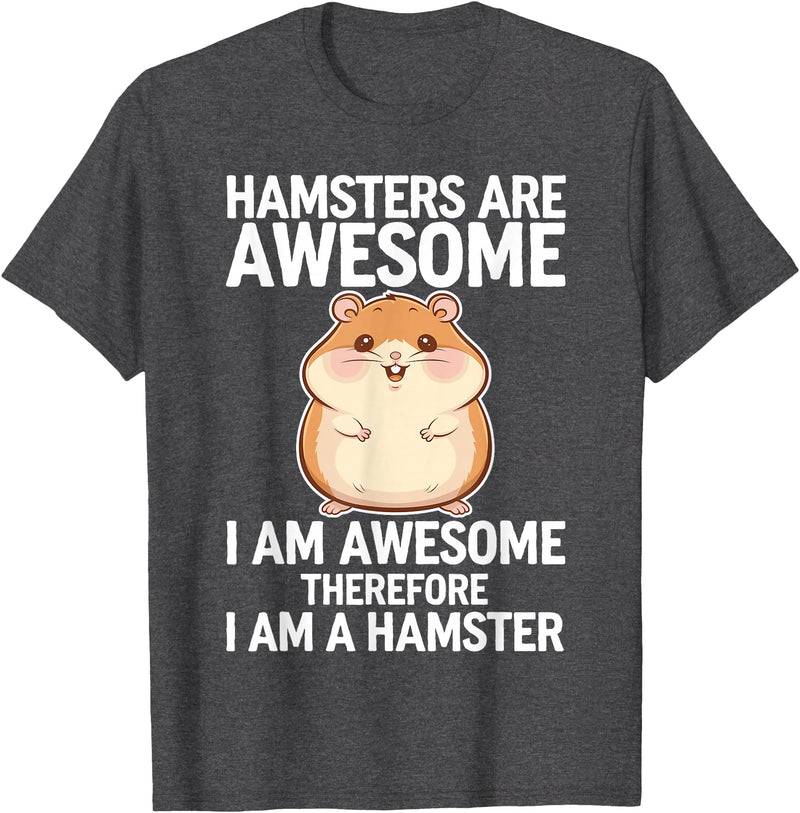 Cute Hamster Design for Men Women Kids Animal Hamster Lover T-Shirt - Dark Heather Grey