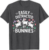 Bunny Design for Men Women Kids Rabbit Hare Bunny Lover T-Shirt in Dark Heather Grey