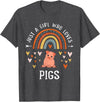 Cute Clothing With Pigs For Girls Just A Girl Who Loves Pigs Rainbow Gifts For Pig Lover Women T-Shirt - Dark Heather Grey