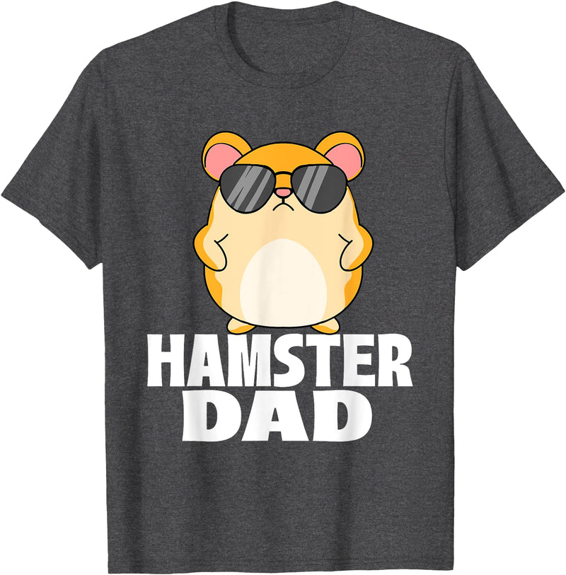 Hamster Dad - Father's Day Animal Whisperer Rodent Lover T-Shirt - Dark Heather Grey