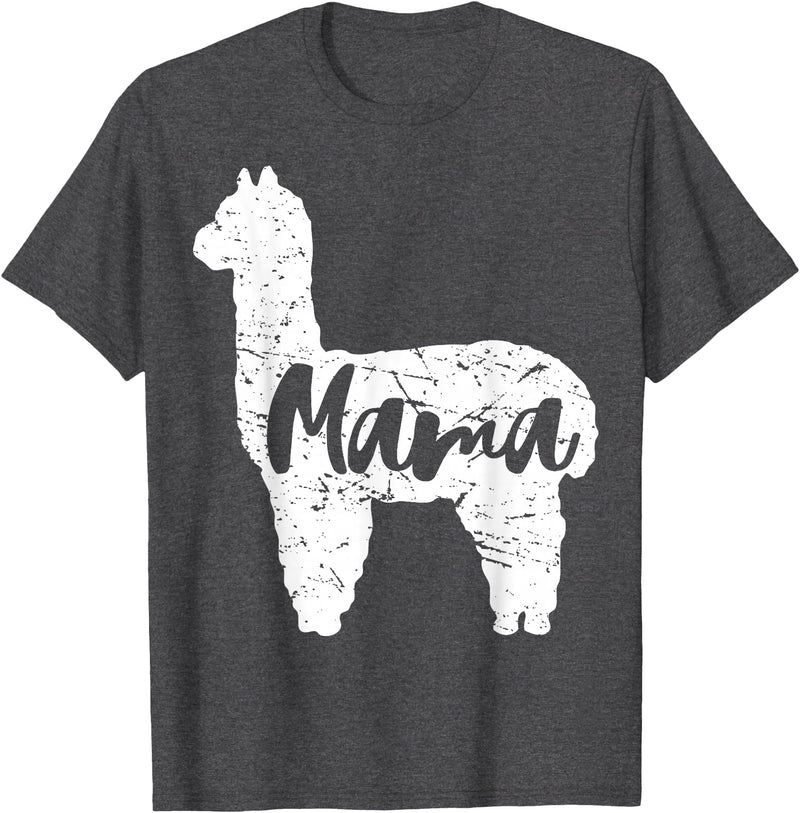 Happy Mothers Day Shirt Cute Gift Ideas Cute Proud Mama Llama Alpaca Happy Mothers Day Gift Shirt T-Shirt - Dark Heather Grey