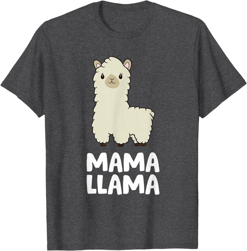 Llama Mama And Llama Papa Gifts Women Llama Mom Mama Llama T-Shirt - Dark Heather Grey