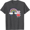 Peppa Pig Without Rain There Would Be No Rainbows Cute Shot T-Shirt - Dark Heather Grey