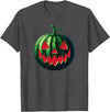 Almost Halloween Summerween Spooky Summer Watermelon Jack-O-Lantern Halfway to Halloween T-Shirt - Dark Heather Grey