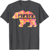 Proud Alaskan Bear Art Alaska State Pride Proud Alaskan Pink Grizzly Bear T-Shirt - Dark Heather Grey