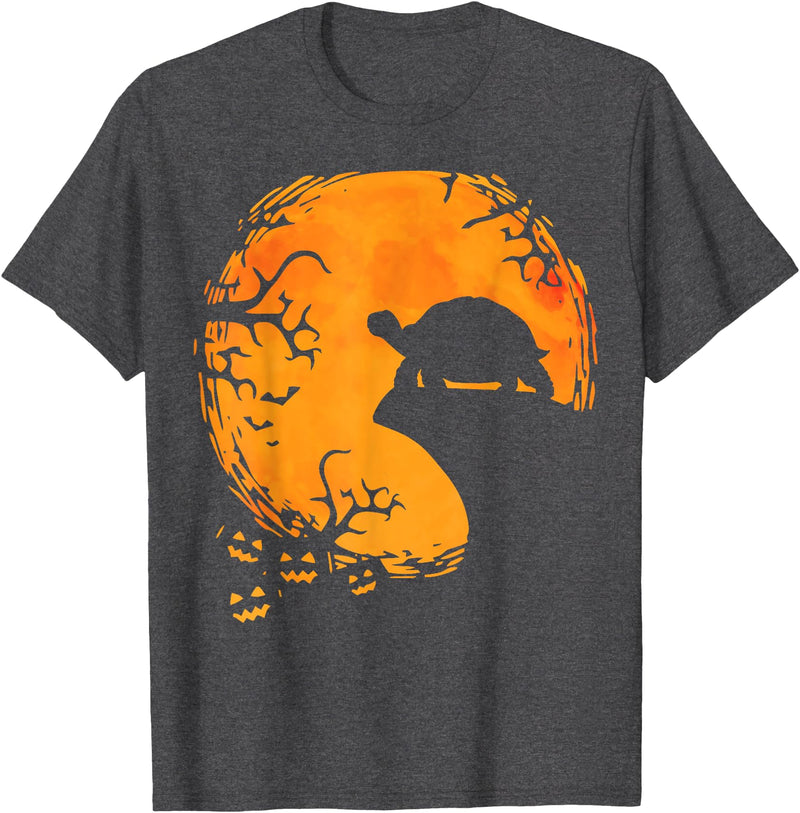 Spooky Halloween Animal Shirts & Costumes Funny Tortoise Halloween Silhouette Spooky Tortoise Lover T-Shirt - Dark Heather