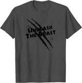 UNLEASH THE BEAST Gym Rabbit Workout Motivation T-Shirt in Dark Heather Grey