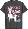 Family Matching Llama Birthday Party Supplies Sister Llama Sister Of The Birthday Llama Birthday T-Shirt - Dark Heather Grey