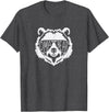oma Bear Family Apparel Grandma Bear Face with Sunglasses T-Shirt - Dark Heather Grey