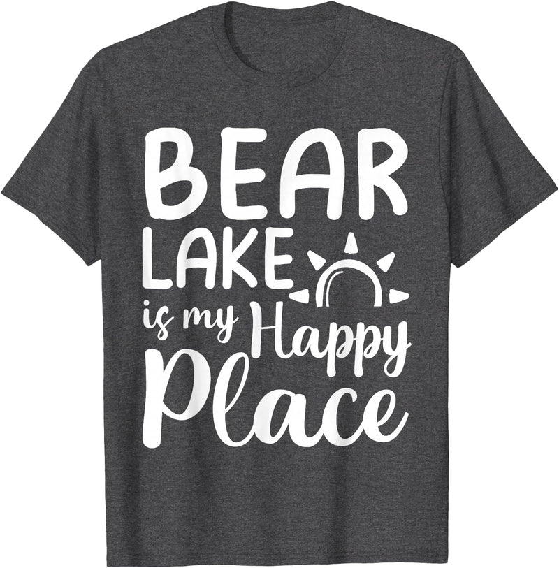 Lake Gifts & Accessories Bear Lake Is My Happy Place - Camping Nature Outdoor Lake T-Shirt - Dark Heather Grey