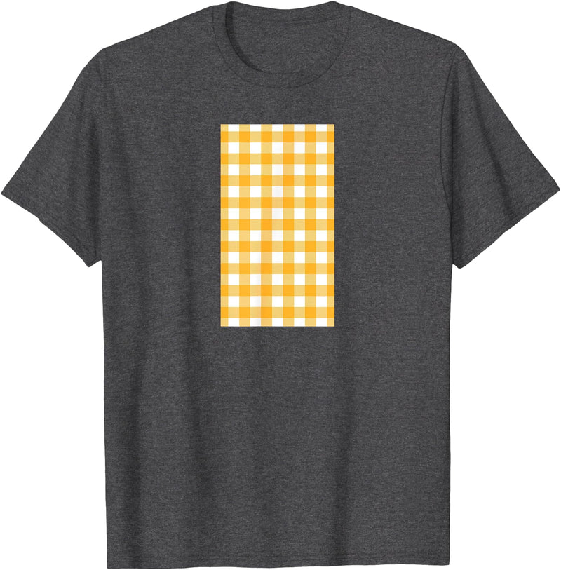 Buffalo Plaid and Checkered Squares Yellow Checkered Square Buffalo Plaid T-Shirt - Dark Heather Grey