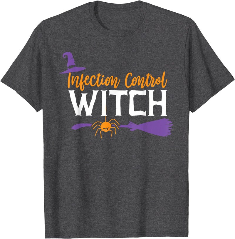 Infection Control Nurse Co. Halloween Infection Control Nurse Prevention Nursing Squad T-Shirt - Dark Heather Grey