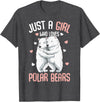 Funny Polar Bear Lover Apparel & Gift Ideas Just A Girl Who Loves Polar Bears Kids Girls T-Shirt - Dark Heather Grey