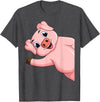 Funny Pig Lover & Owner Gift Ideas Pig Swine Kids Boys Girls Women T-Shirt - Dark Heather Grey