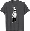 Cool Bunny Hipster Black Sunglasses Easter Rabbit 4 Boy Kids T-Shirt in Dark Heather Grey
