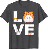 Hamster Love Cute Hamsters Shirt Animal Toys Pets Lovers T-Shirt - Dark Heather Grey